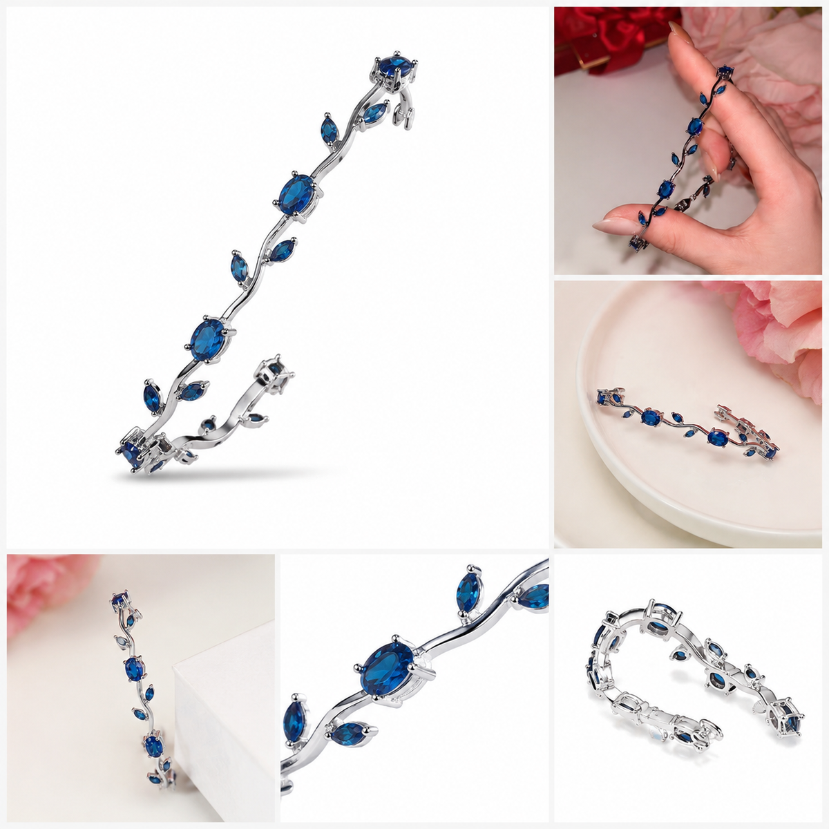 Elegant Silver Plated Tulip Bracelet for Girls/Women