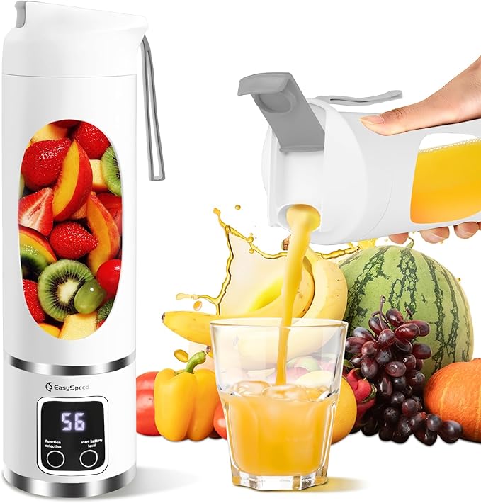 Portable 6-Blade USB Rechargeable Juicer Blender for Smoothies Shakes Baby Food and Outdoor Use