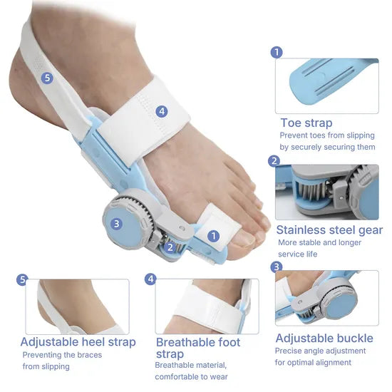 Bunion Corrector | Steel-Reinforced | Adjustable Knob | Instant Pain Relief