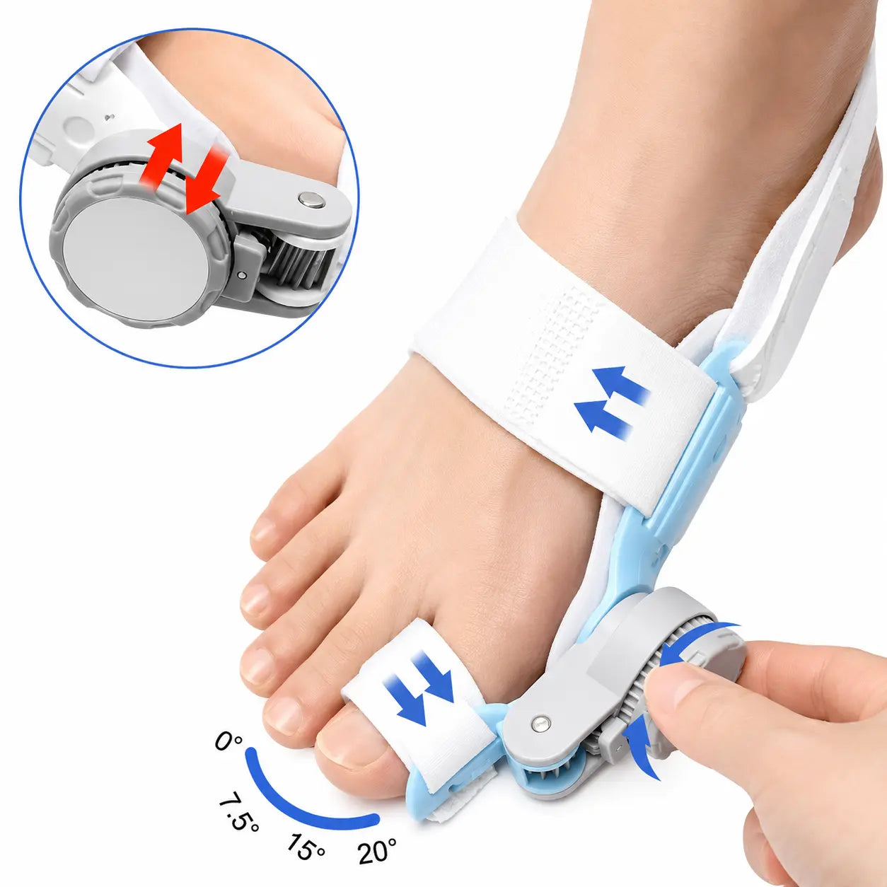 Bunion Corrector | Steel-Reinforced | Adjustable Knob | Instant Pain Relief